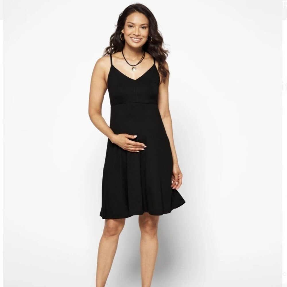 Market & Spruce Alisha Navy Blue Above Knee Knit Maternity Dress Large NWT - Picture 7 of 8